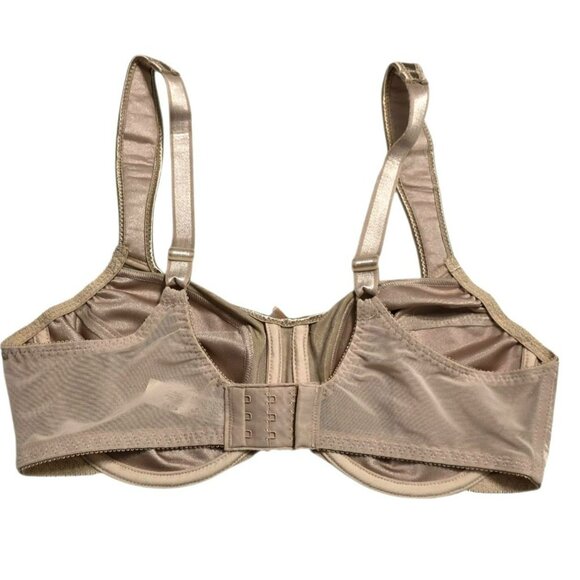 New Bali Minimizer Underwire Bra 34C #3562 Beige Comfort Cushion Straps Support - Picture 6 of 11